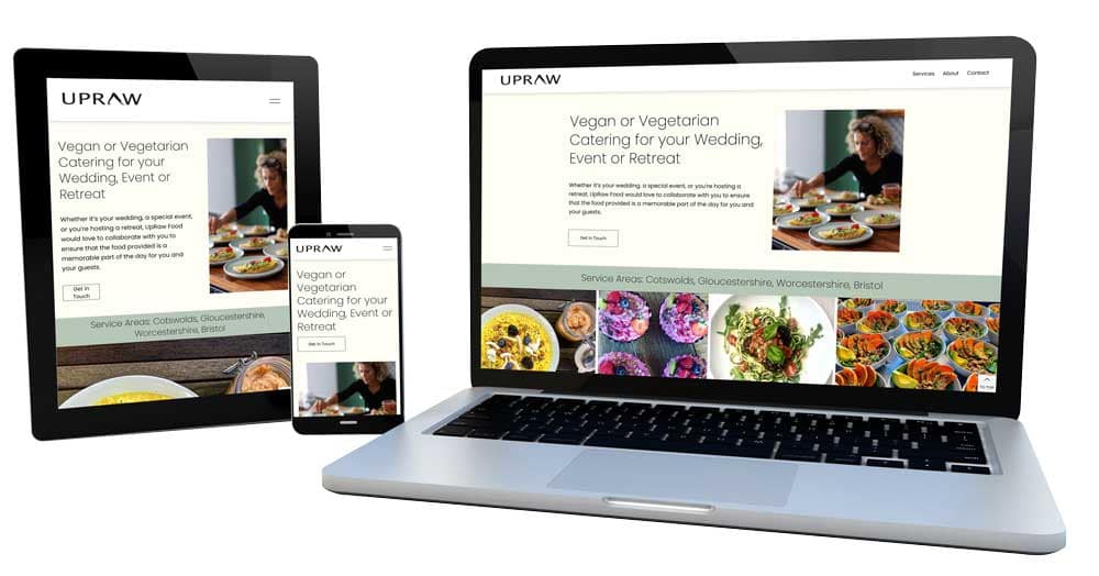UpRaw Food website design