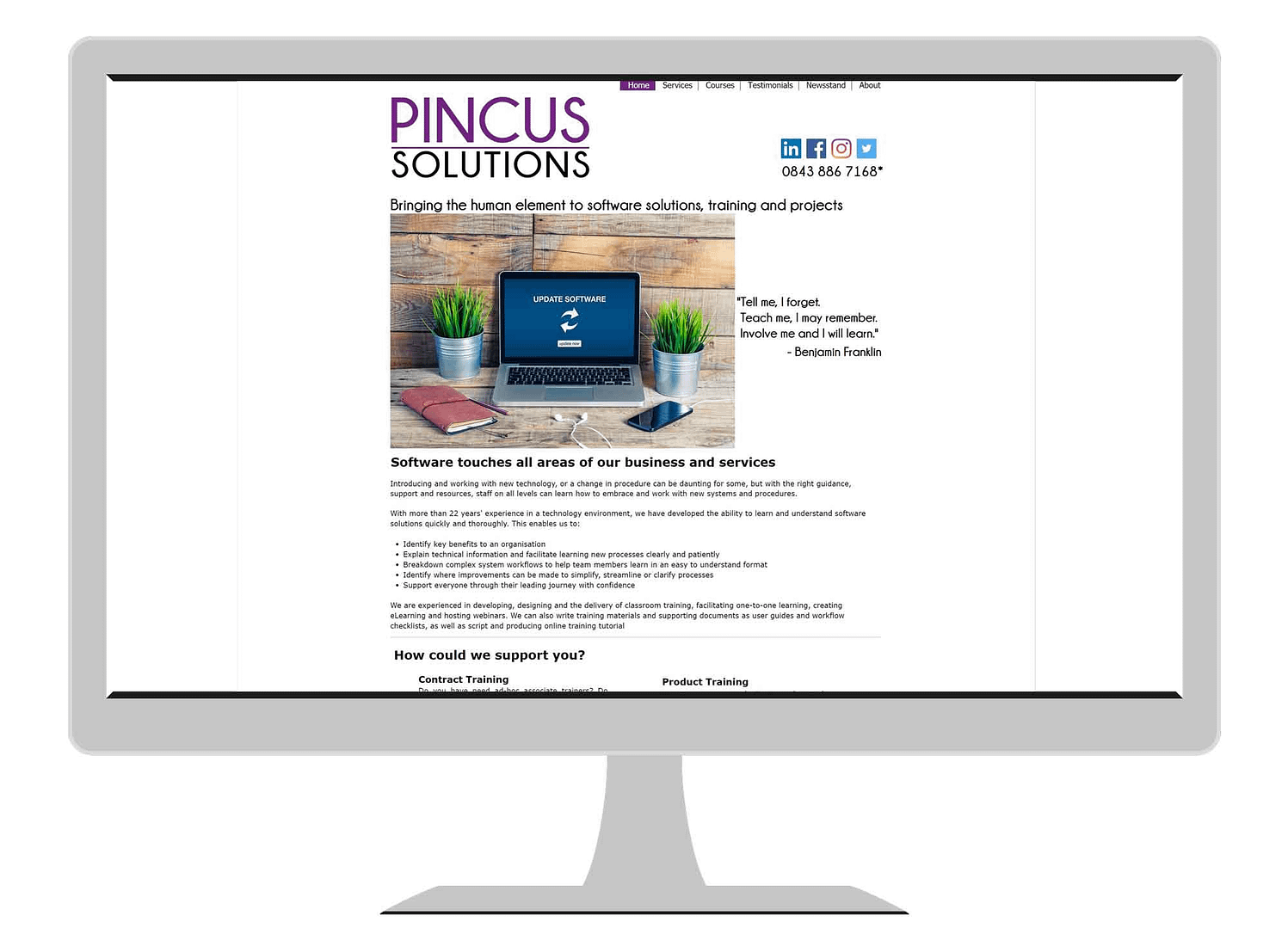 Pincus Solutions old website homepage