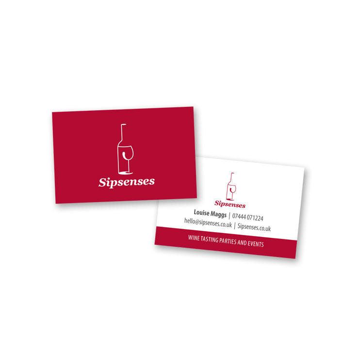 Sipsenses business card by Louise Maggs Design