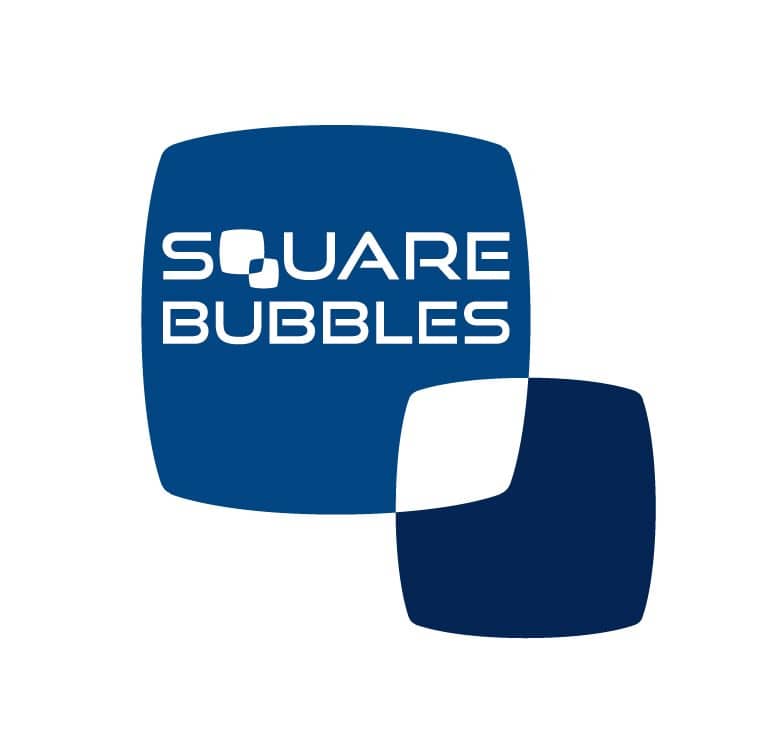 Square Bubbles logo by Louise Maggs Design Square Bubbles logo by Louise Maggs Design