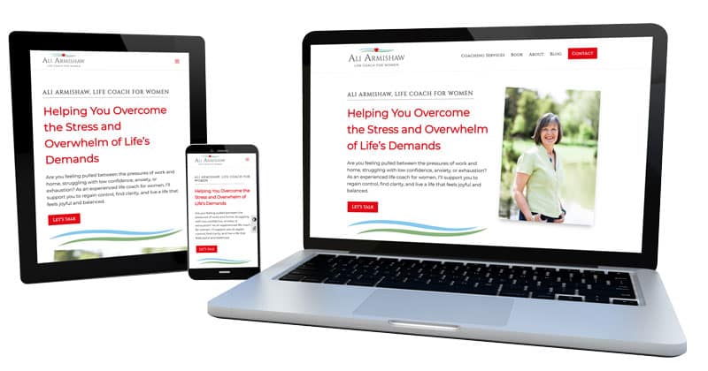 Ali Armishaw website design